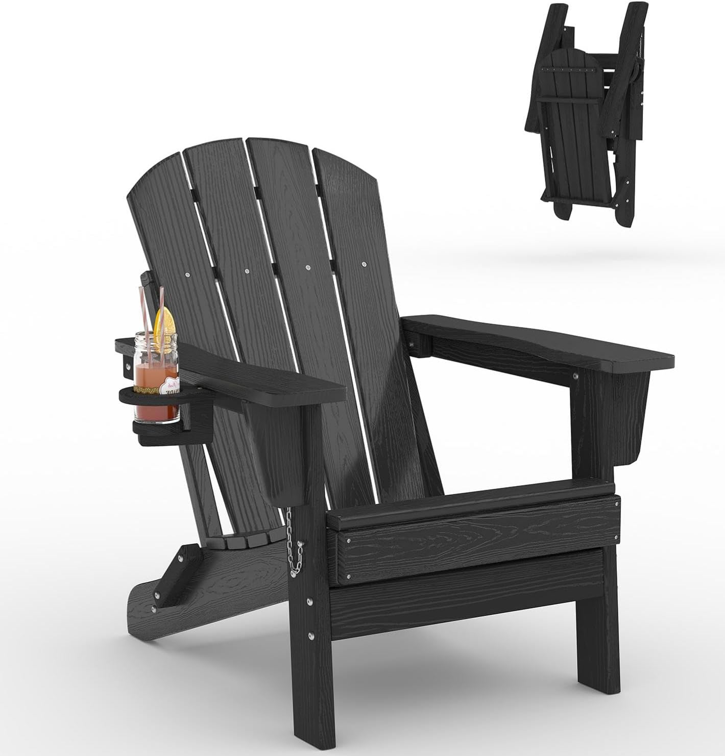Outdoor Furniture Fire Pit - Sedia Adirondack Pieghevole in HDPE, Sedia