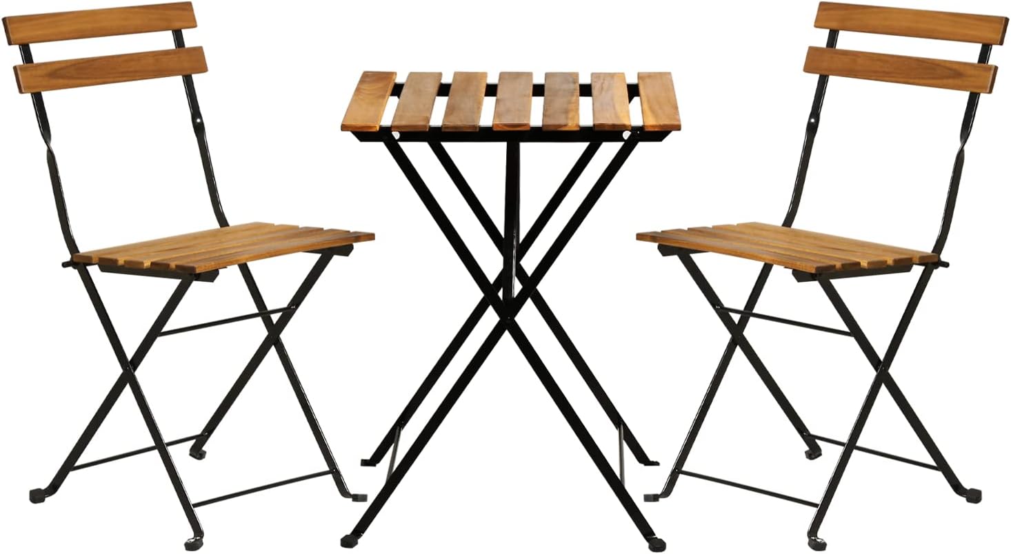 Bistro Table Set - Set da bistrot pieghevole in legno