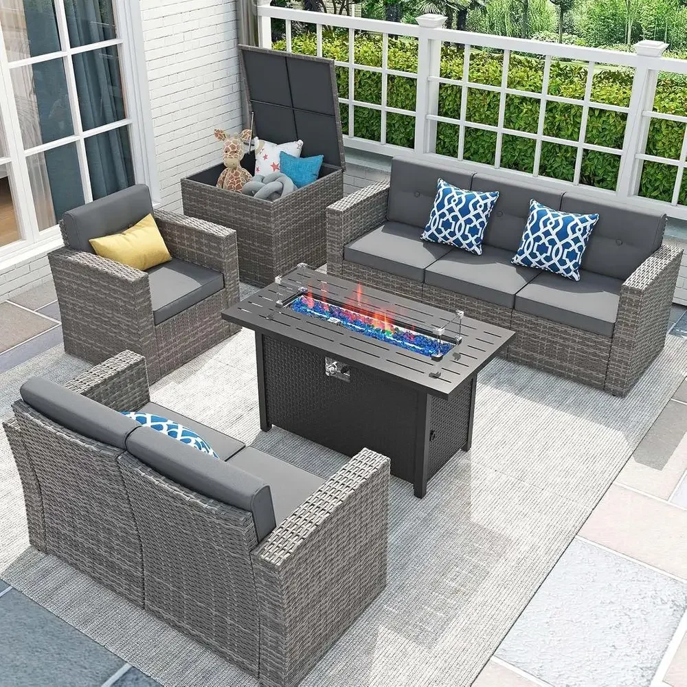 Outdoor Furniture Fire Table - Set di Mobili da Giardino in