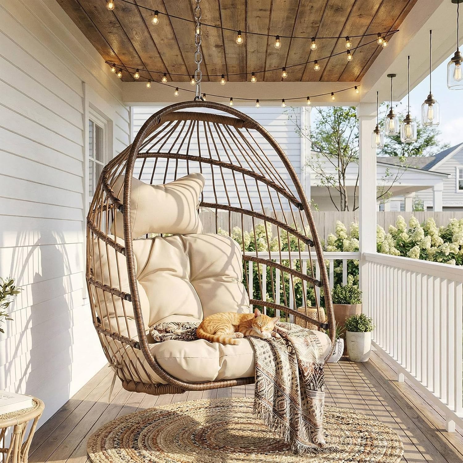 Outdoor Furniture Egg Chair - Sedia a dondolo sospesa da esterno