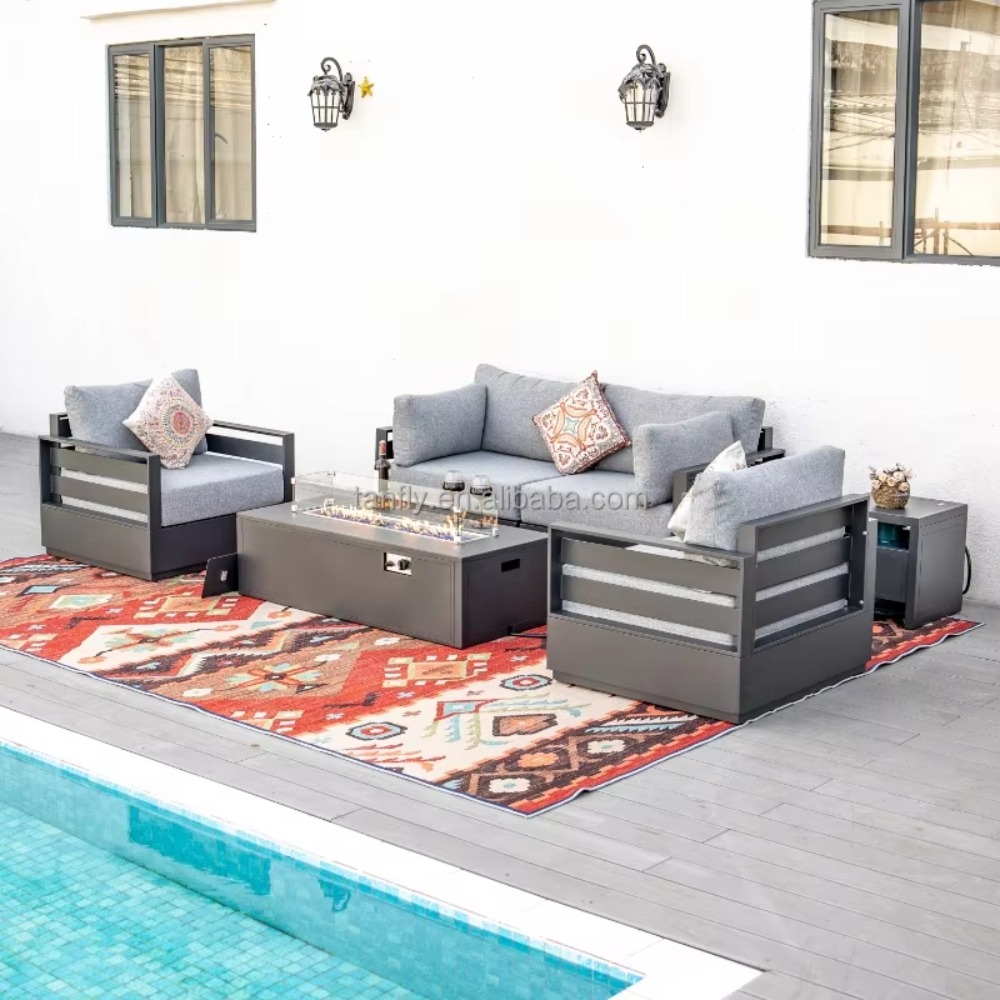 Outdoor Furniture Fire Table - Set di Mobili da Giardino per