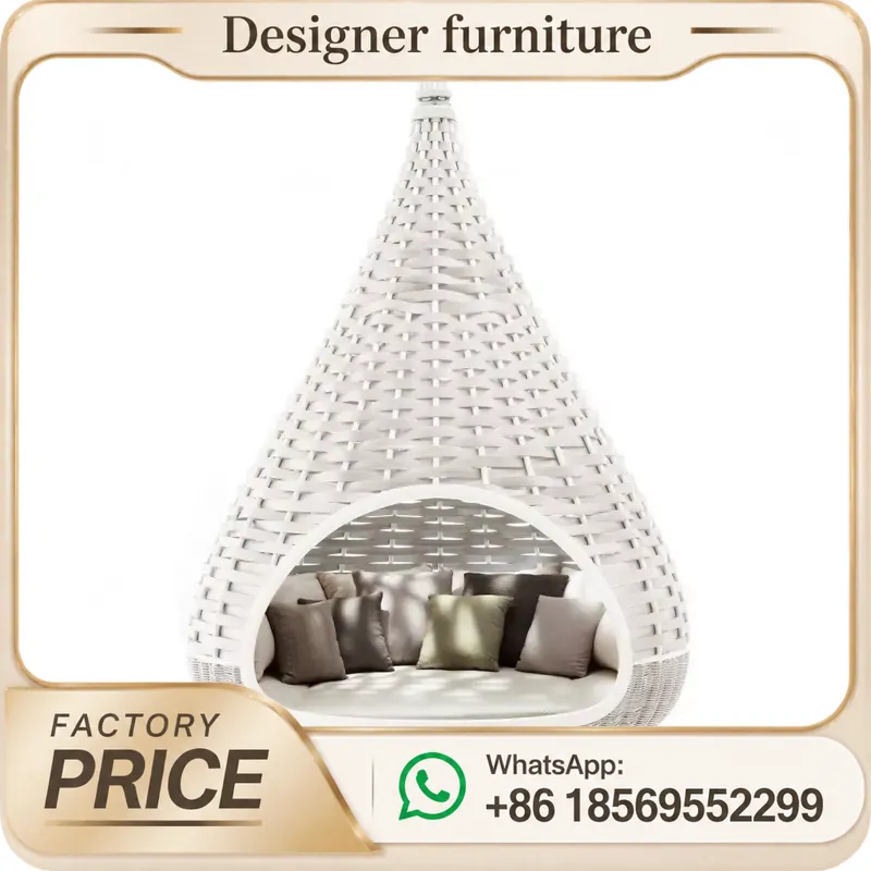 Outdoor Furniture Egg Chair - Sedia a dondolo sospesa in rattan