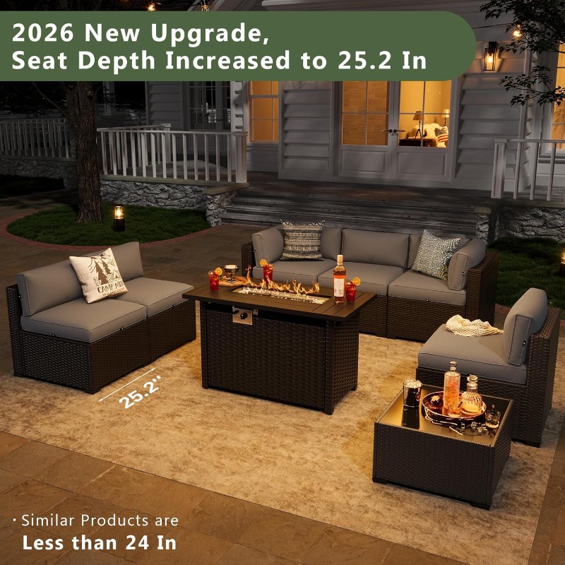 Outdoor Furniture Fire Table - Set di Mobili da Patio Aoxun