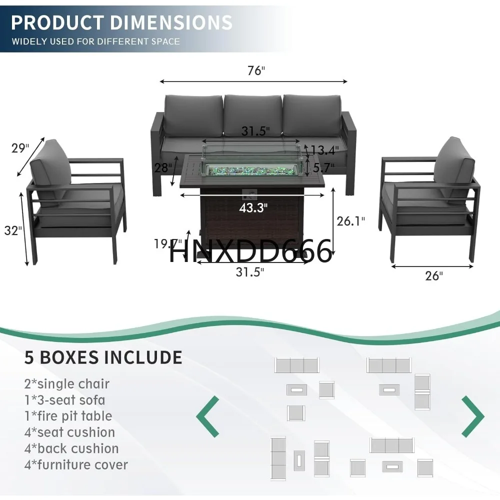 Set di Mobili da Patio con Tav - Outdoor Furniture Fire Table recensione e prezzo