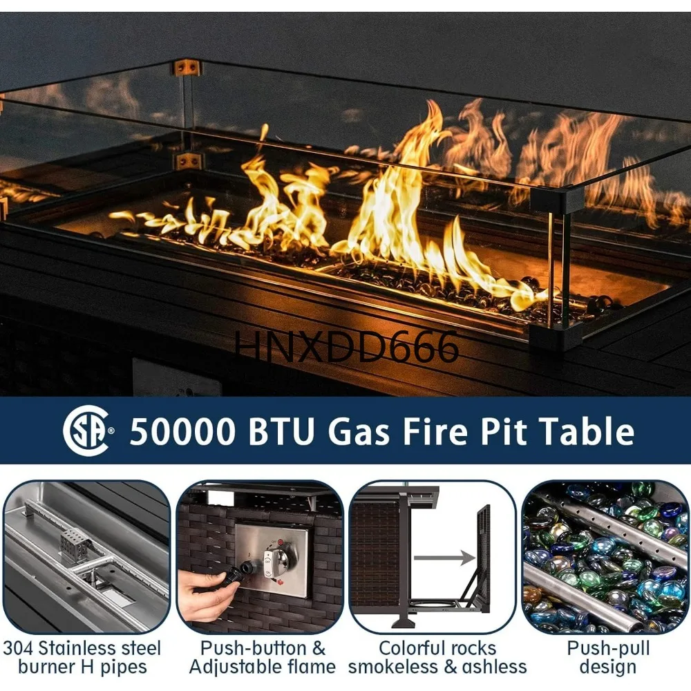 Set di Mobili da Patio con Tav - Outdoor Furniture Fire Table recensione e prezzo