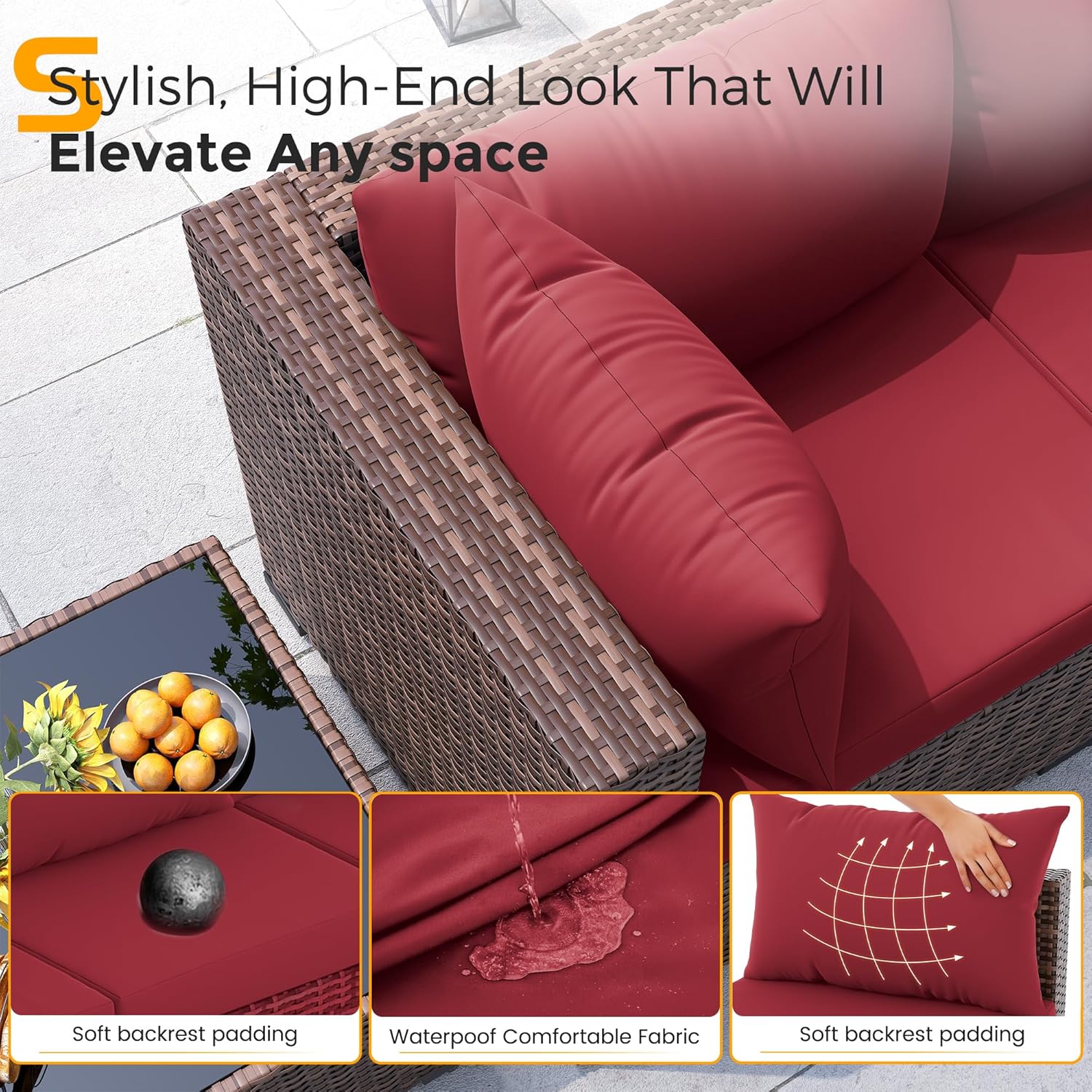 Set Divano Sezionale in Vimini - Outdoor Furniture Fire Table recensione e prezzo
