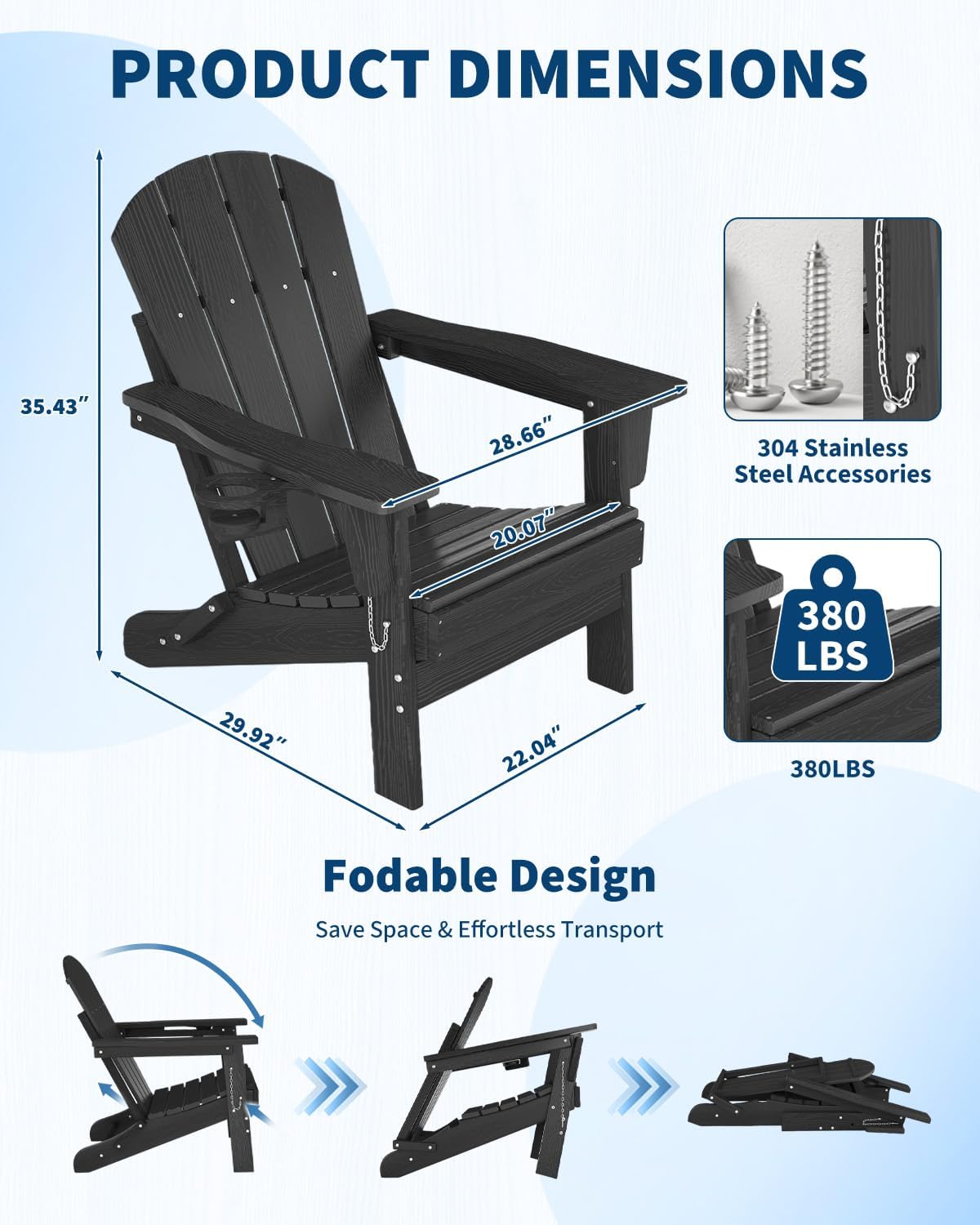 Sedia Adirondack Pieghevole in - Outdoor Furniture Fire Pit recensione e prezzo