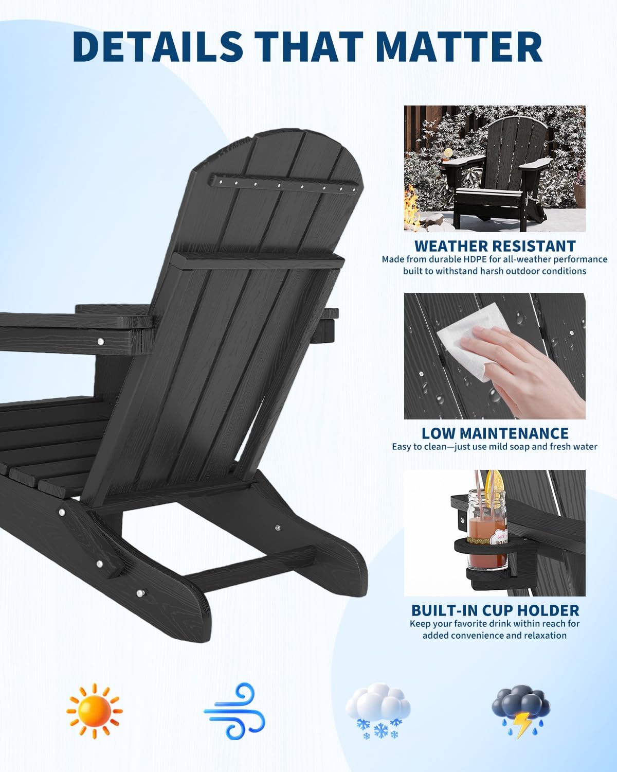 Sedia Adirondack Pieghevole in - Outdoor Furniture Fire Pit recensione e prezzo