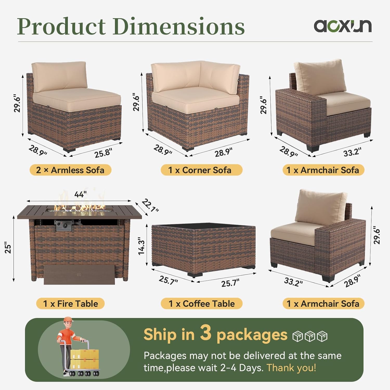 Set di Mobili da Patio a 7 Pez - Outdoor Furniture Fire Table recensione e prezzo