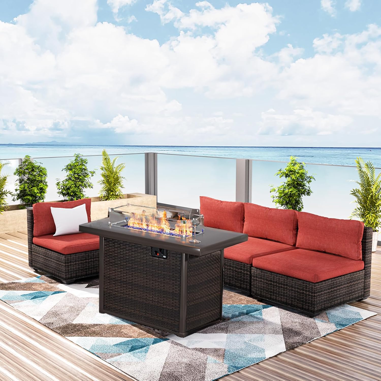 Set di Mobili da Patio con Tav - Outdoor Furniture Fire Table recensione e prezzo