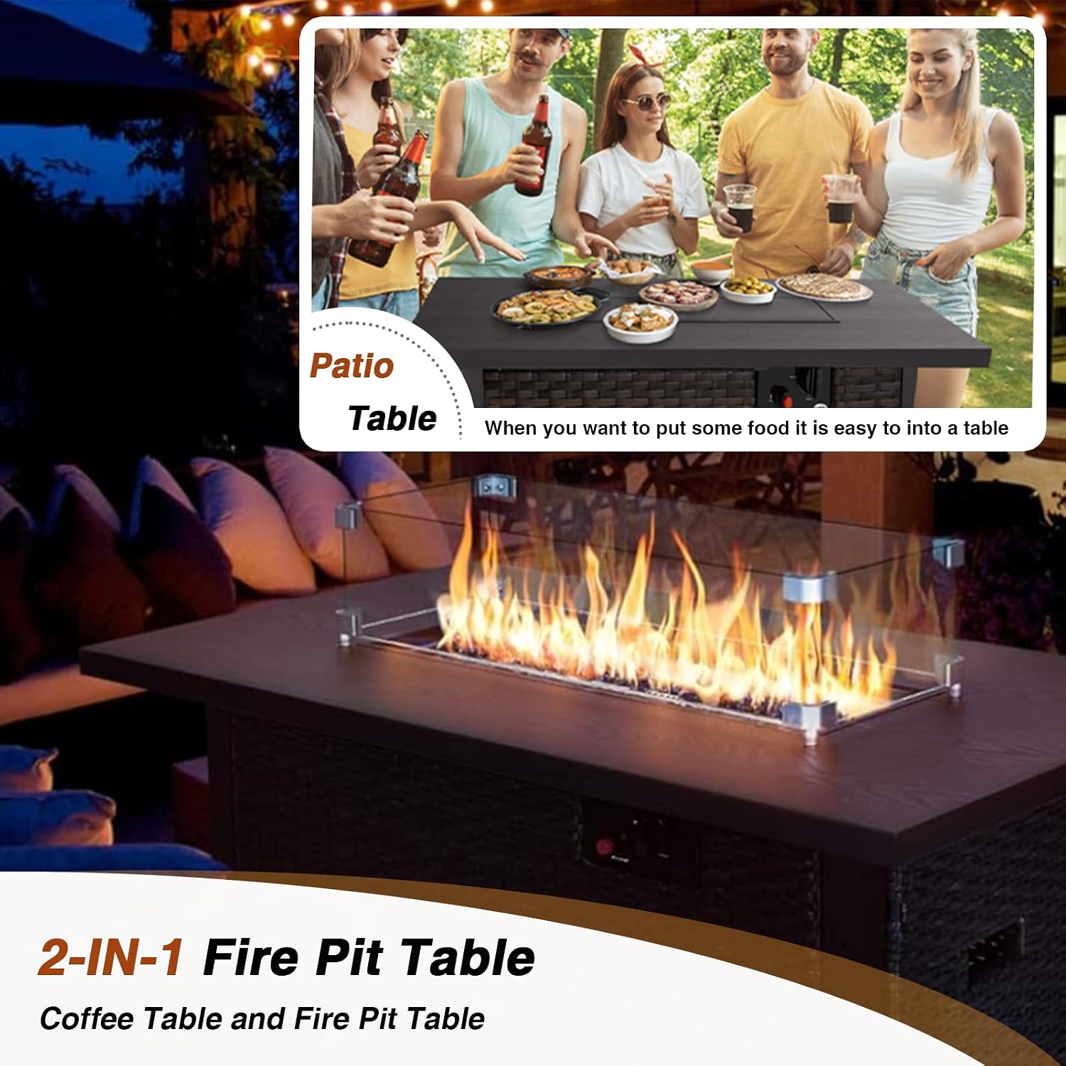 Set di Mobili da Patio con Tav - Outdoor Furniture Fire Table recensione e prezzo