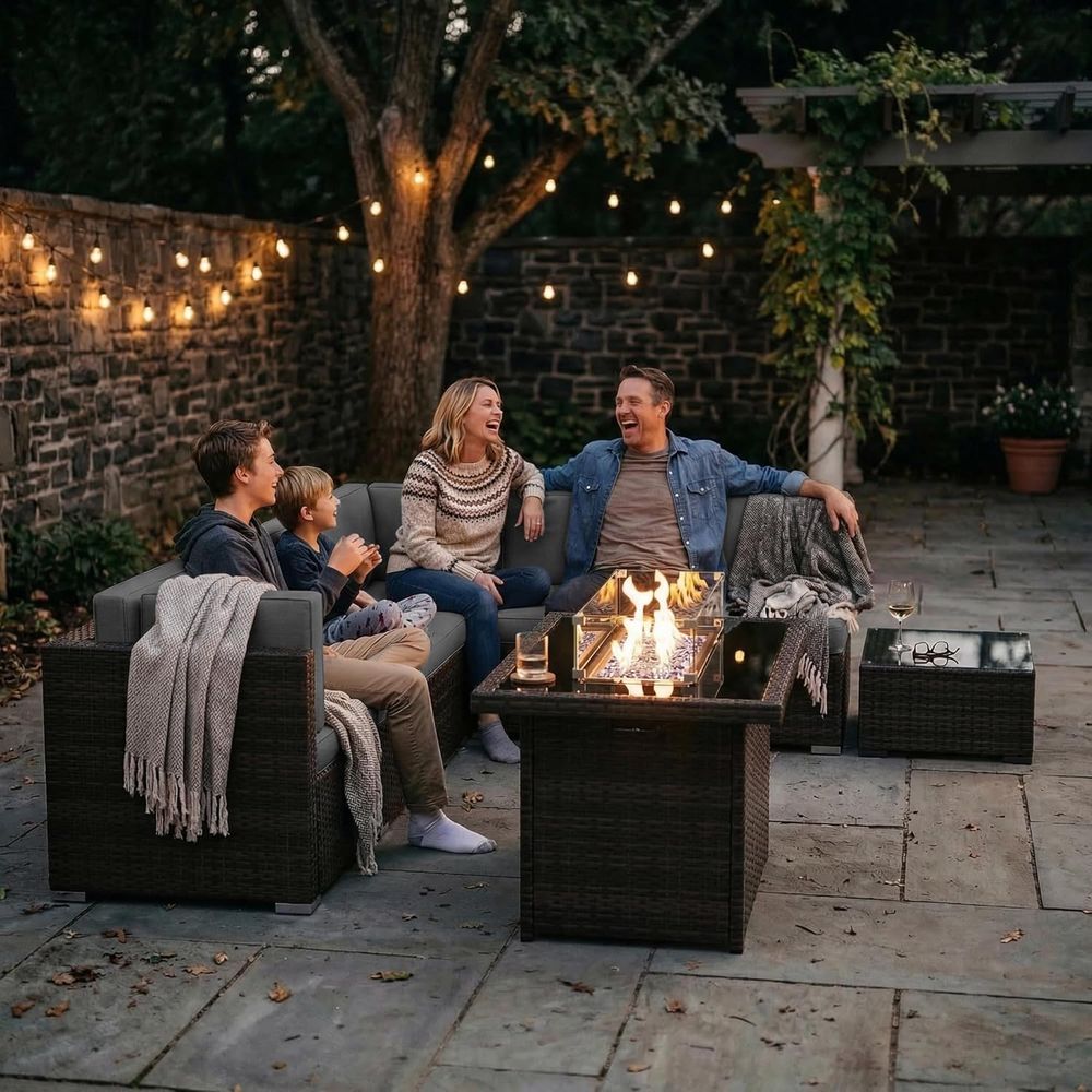 Set di Mobili da Esterno in 15 - Outdoor Furniture Fire Table recensione e prezzo