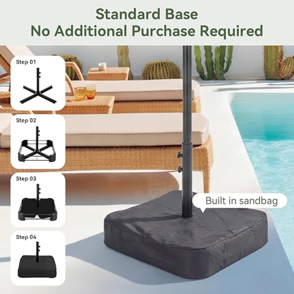 Ombrellone da Patio da 4,5 m c - Outdoor Furniture With Umbrella recensione e prezzo