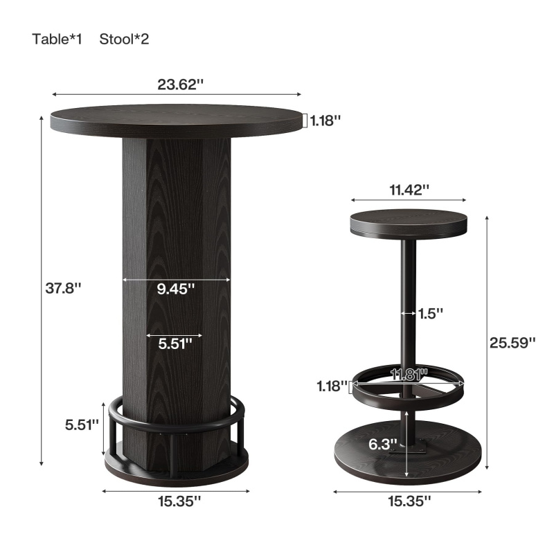 Tavolo da bar rotondo custom.T - Bistro Table Set recensione e prezzo