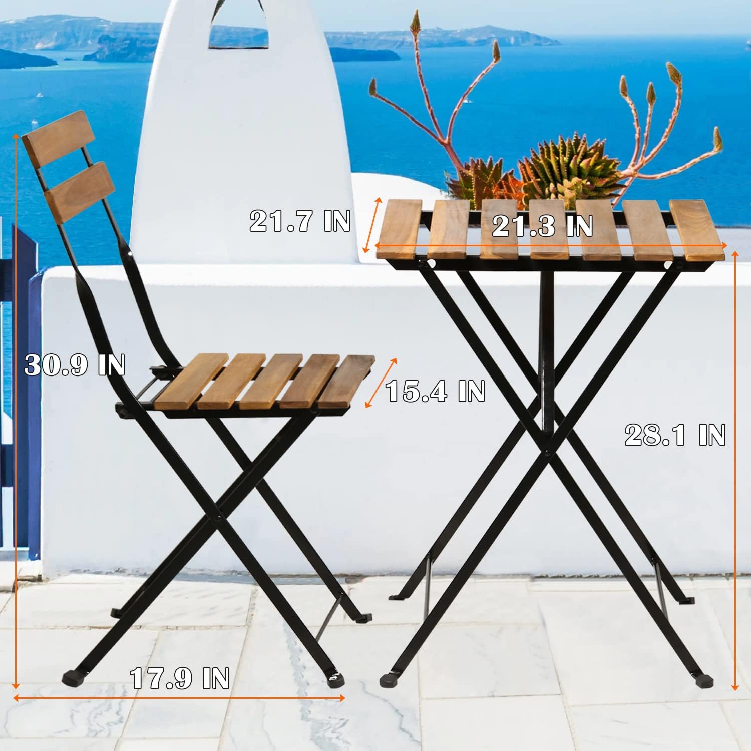 Set da bistrot pieghevole in l - Bistro Table Set recensione e prezzo
