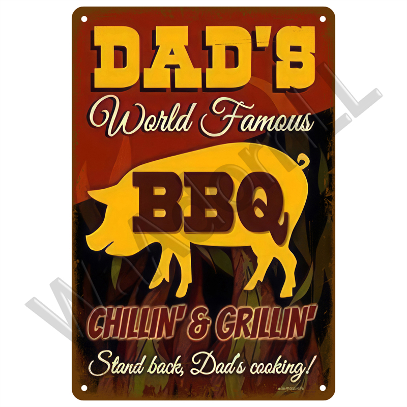 Vintage Tin Sign Dad BBQ Yard  - Outdoor Furniture Zone recensione e prezzo