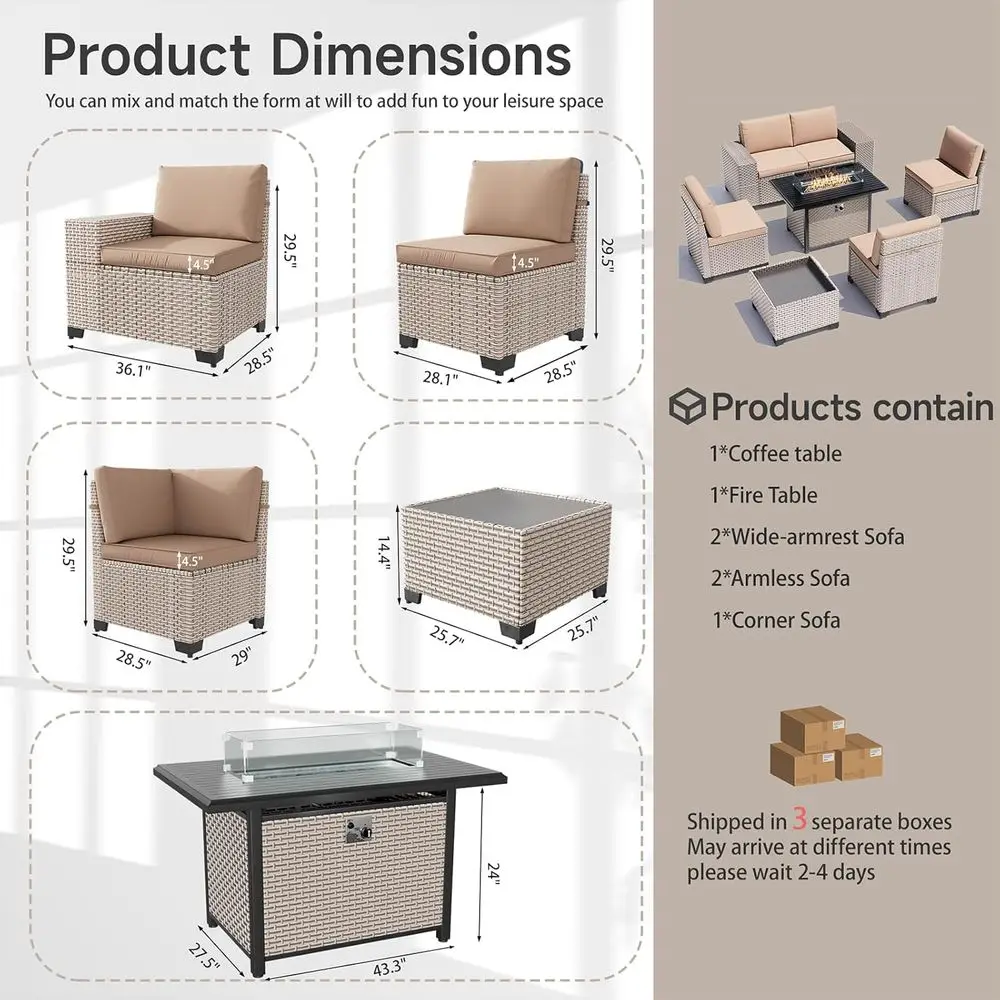 Set di Mobili da Esterno a 7 P - Outdoor Furniture Fire Table recensione e prezzo