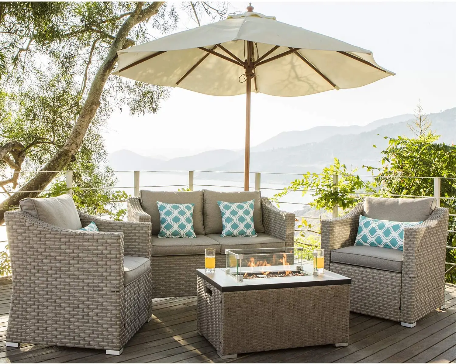 -Mobili da esterno Divano comp - Outdoor Furniture Fire Table recensione e prezzo