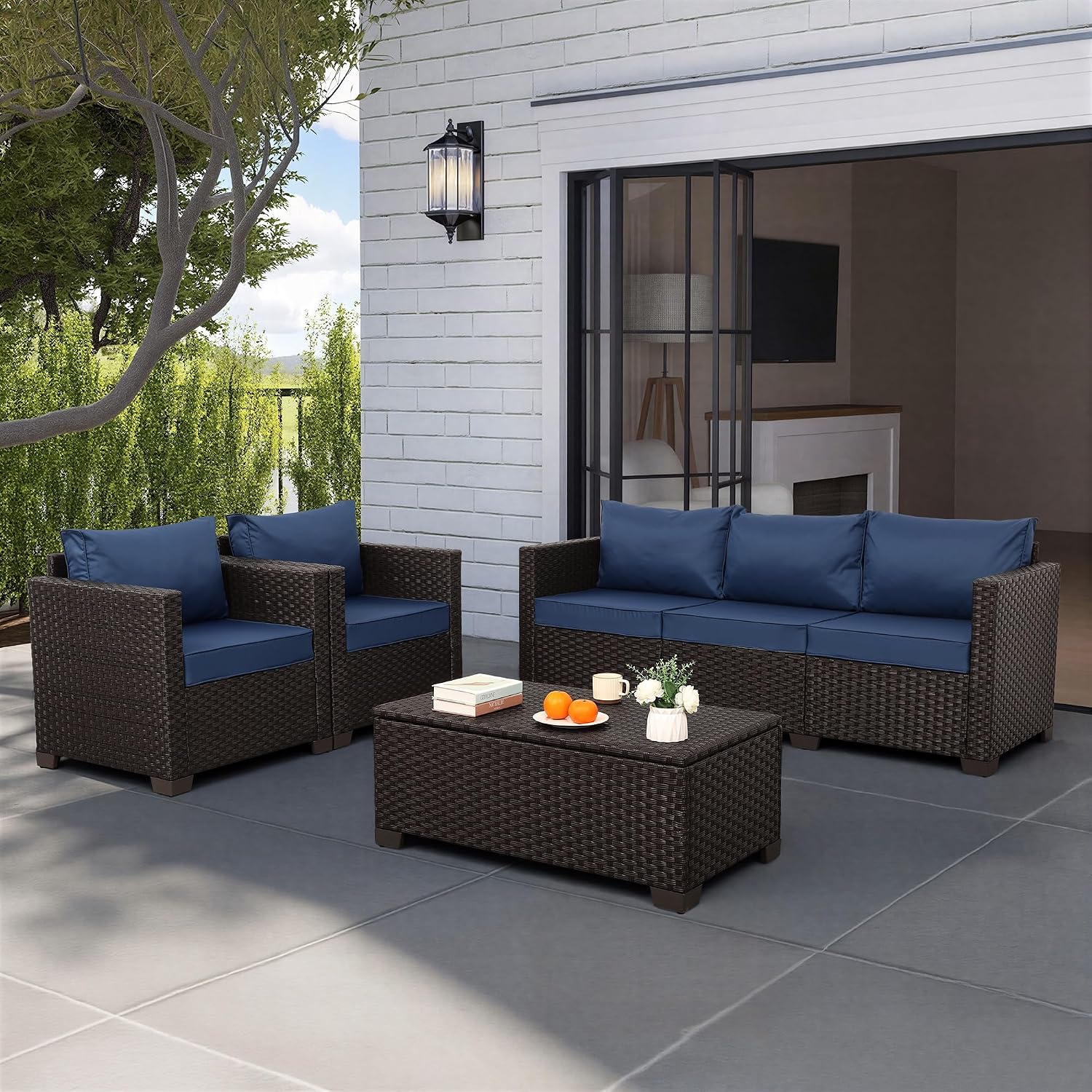 Set di Mobili da Patio a 4 Pez - Outdoor Furniture Fire Table recensione e prezzo